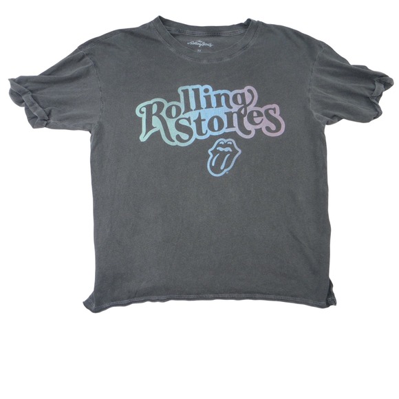 the Rolling Stones Other - The Rolling Stones Logo T Shirt Gray Short Sleeve Cotton‎ Blend Graphic Tee XS